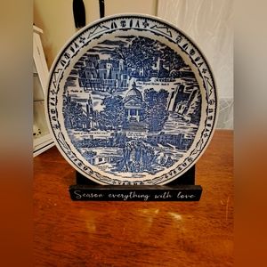 Vtg  Vernon Kilns New Mexico, The Land Of Enchantment Plate, 10 1/2" Dia. Blue